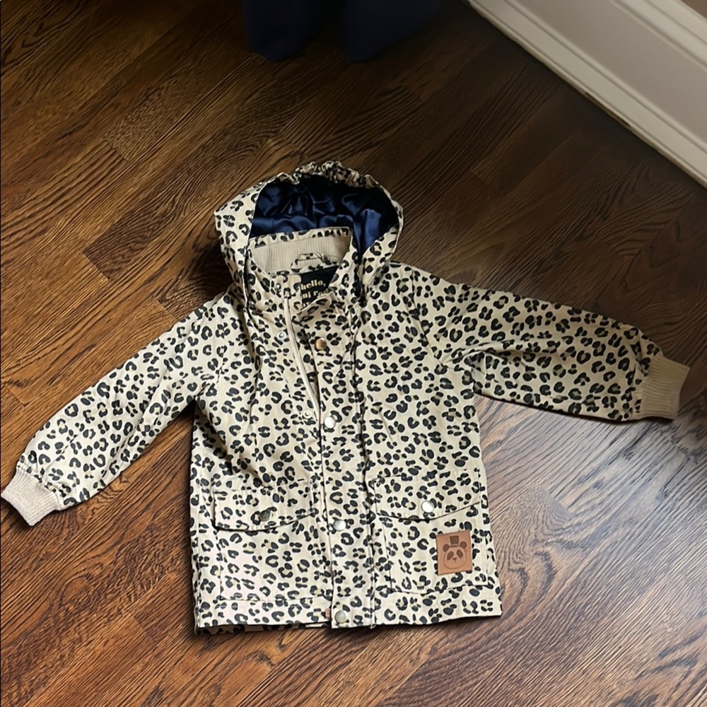 Mini Rodini Leopard Print Hooded Jacket